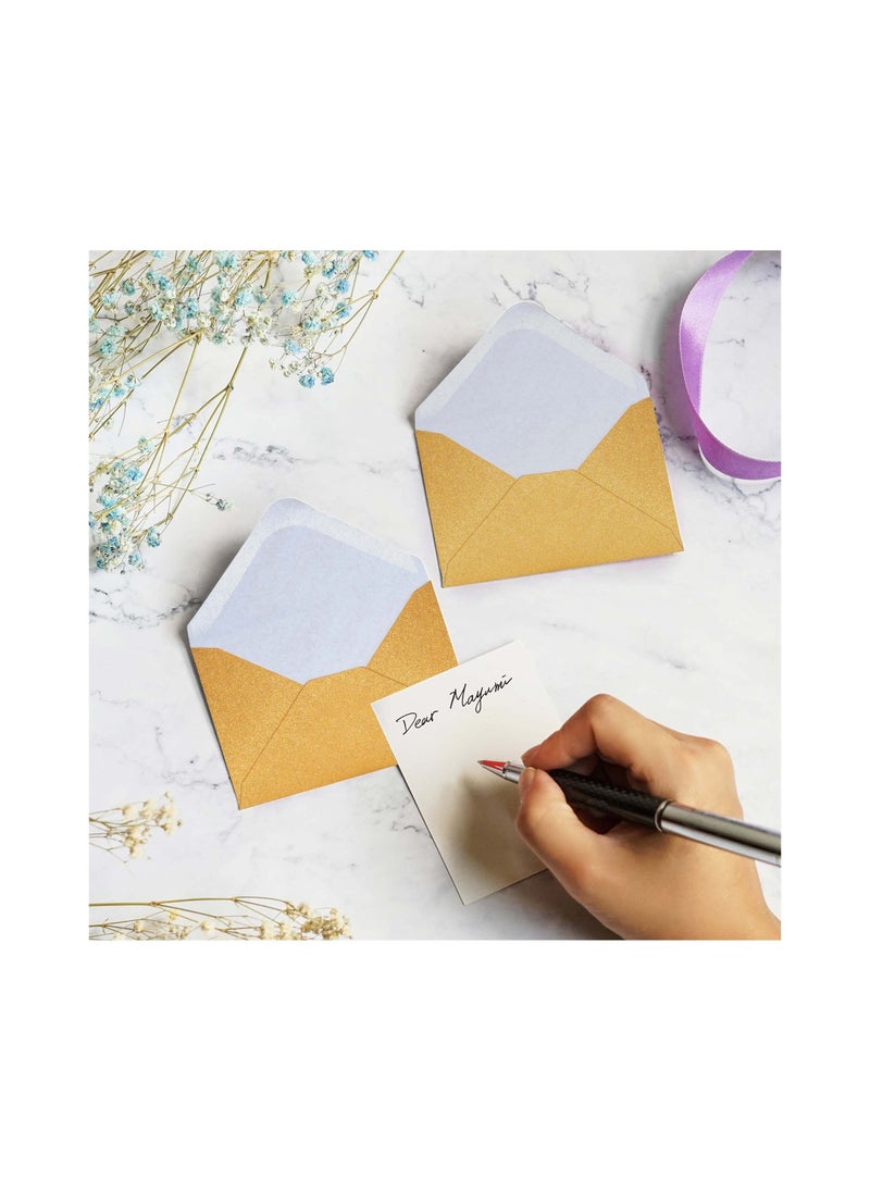 Y&D 100 Pcs Gift Card Envelopes Mini Paper Business Bulk Tiny Envelope Pockets for Small Note Cards Gold  - Image 2