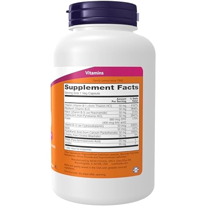 NOW Supplements, Vitamin B-50, Energy Production*, Nervous System Health*, 250 Veg Capsules - Image 2