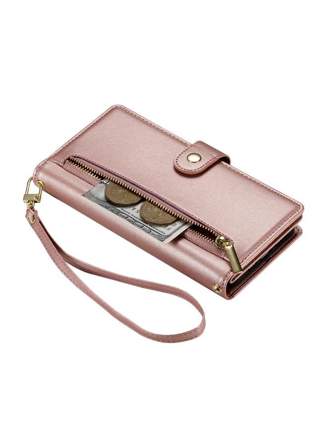 S-TOP Case For iPhone 16 Pro Max Nine Card-slot Zipper Wallet Bag Leather Phone Case - Image 5