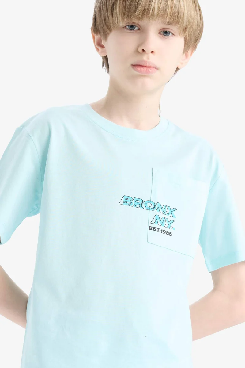 Defacto Boy Printed Crew Neck Short Sleeve T-Shirt