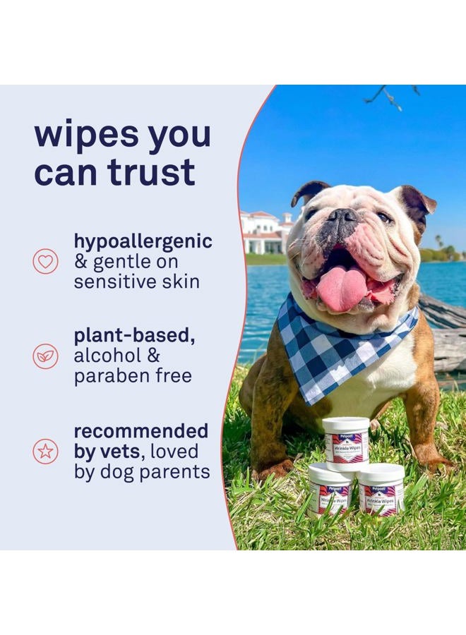 Petpost Bulldog Wrinkle Wipes for Dogs - Cleans and Soothes Pug Wrinkles and Folds - 100 Ultra Soft Cotton Pads in Coconut Oil Solution - Image 4