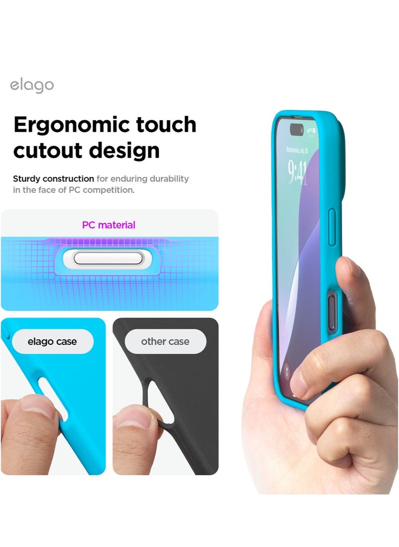 Elago - Liquid Silicone for iPhone 16 Pro MAX Case Cover Full Body Protection, Shockproof, Slim, Anti-Scratch Soft Microfiber Lining - Ocean Blue - Image 1
