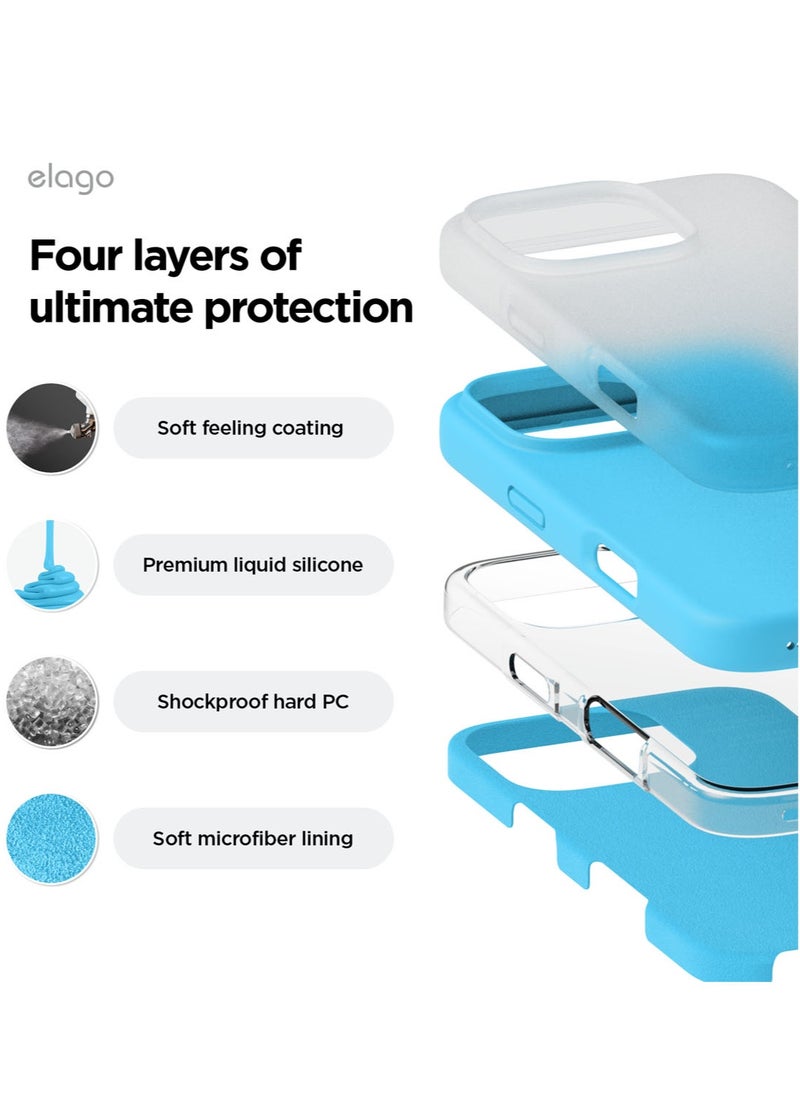 Elago - Liquid Silicone for iPhone 16 Pro MAX Case Cover Full Body Protection, Shockproof, Slim, Anti-Scratch Soft Microfiber Lining - Ocean Blue - Image 1