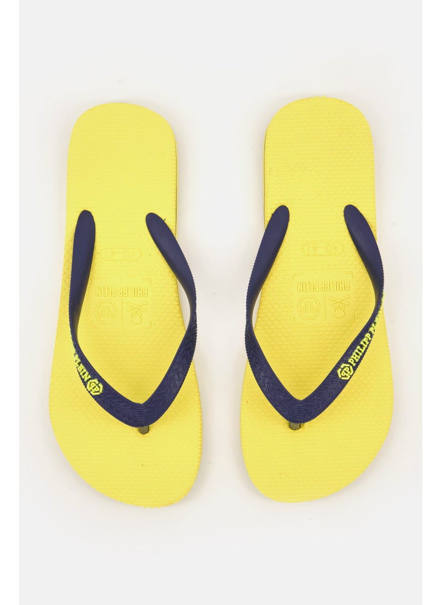 PHILIPP PLEIN Men Slip On Slippers, Yellow  - Image 4