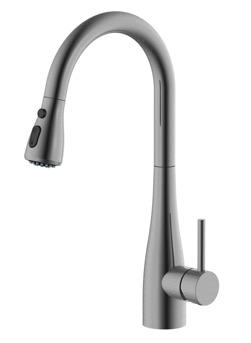 HESANIT Pull Out Single Lever Kitchen Sink Faucet Chrome - 8451GM - Image 1