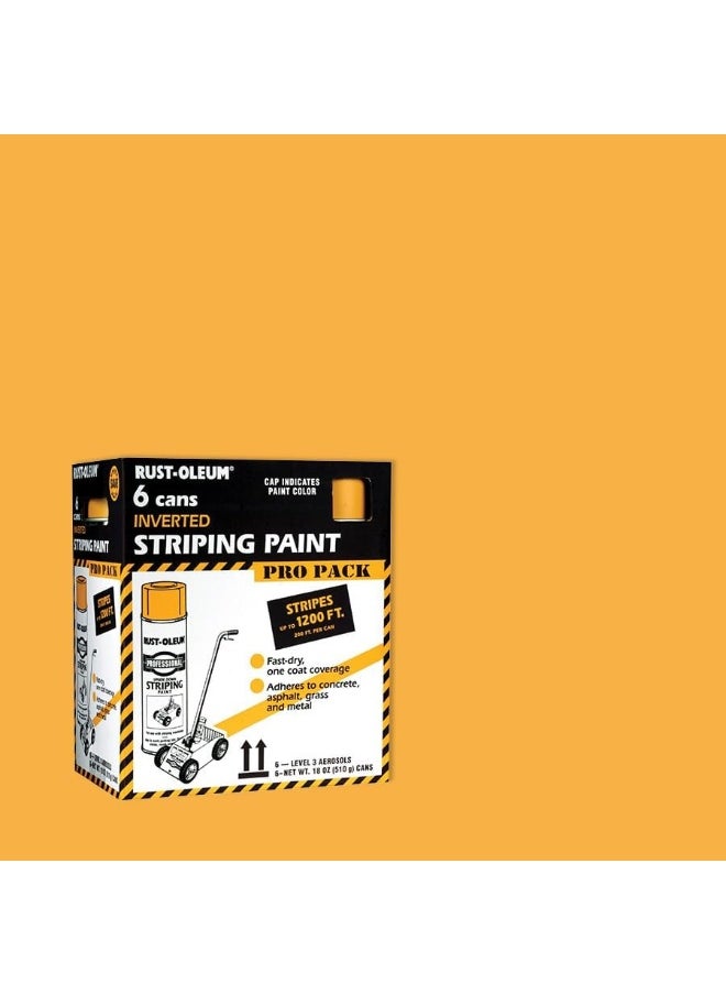 RUST-OLEUM 18-Ounce Inverted Striping Paint Contractor, Yellow, 6 Pack  - Image 3