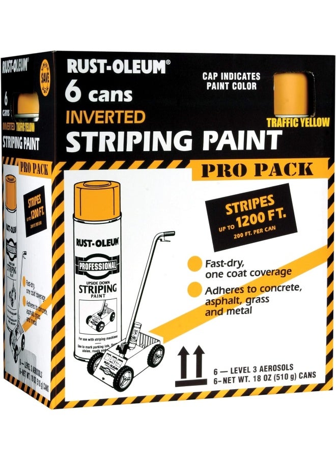 RUST-OLEUM 18-Ounce Inverted Striping Paint Contractor, Yellow, 6 Pack  - Image 5