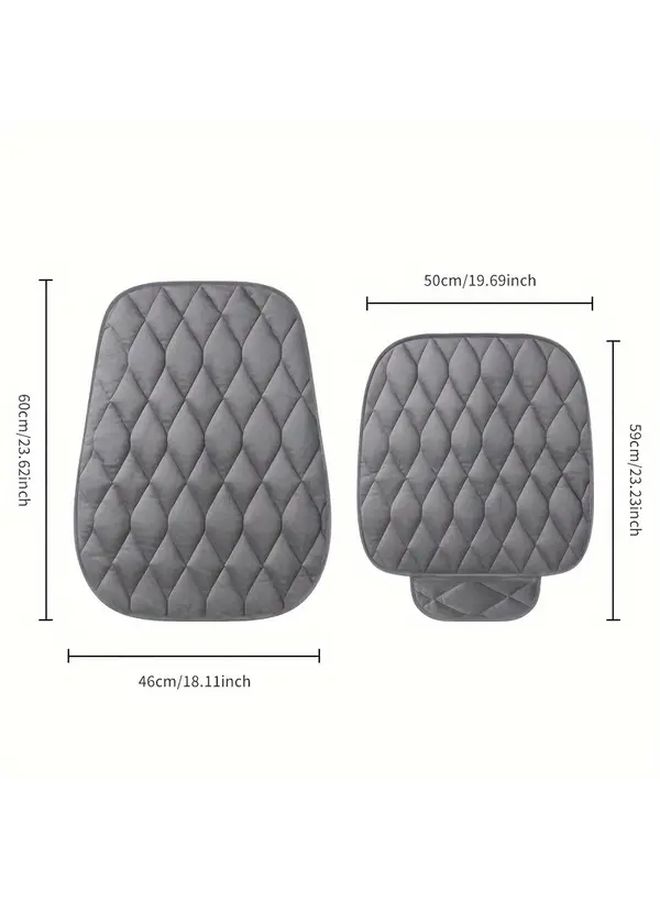 غطاء مجموعة وسائد السيارة بلون القهوة لفصلي الخريف والشتاء مع جيب وحشوة رغوية - Image 3