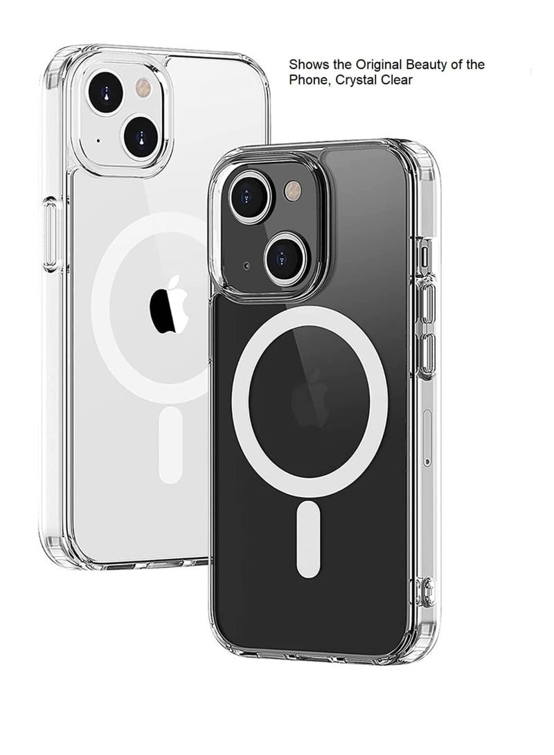 MIGOFAST Magnetic Clear Back Designed for iPhone 14 Clear Phone Case Compatible with Magsafe, Slim Protective Cover - Image 2