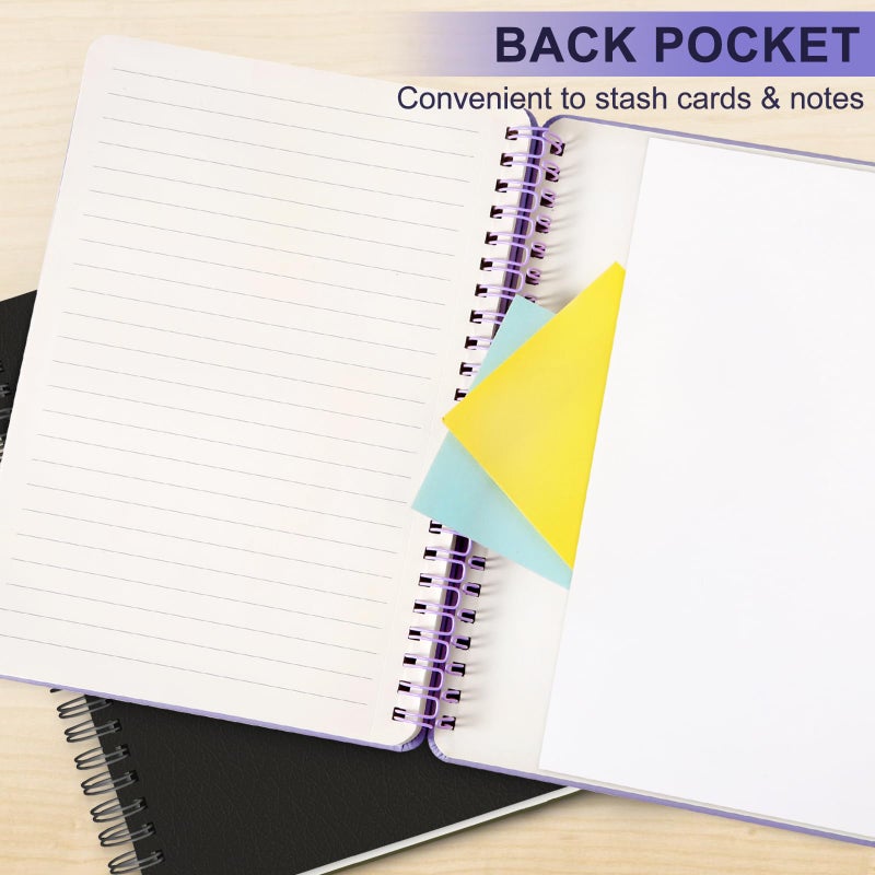 ABERLLS Lined Spiral Journal Notebook  B5 Spiral Notebook  7.8''?10'' Journaling Notebooks For Work  School  Women  College Ruled Spiral Notebook  Hardcover Leather Notebook For Note Taking Business  Purple - Image 5