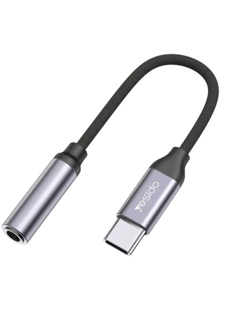 Yesido YAU19 Type-C to 3.5mm Audio Adapter Cable(Grey) - Image 1