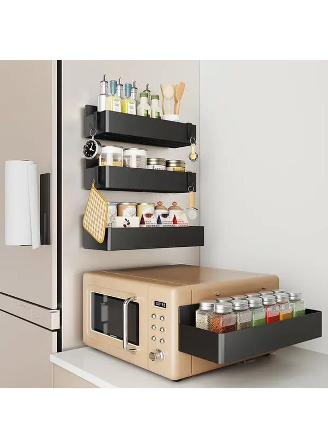 Magnetic Storage Rack Set With Hooks Small Square Box And Paper Towel Holder - Image 5