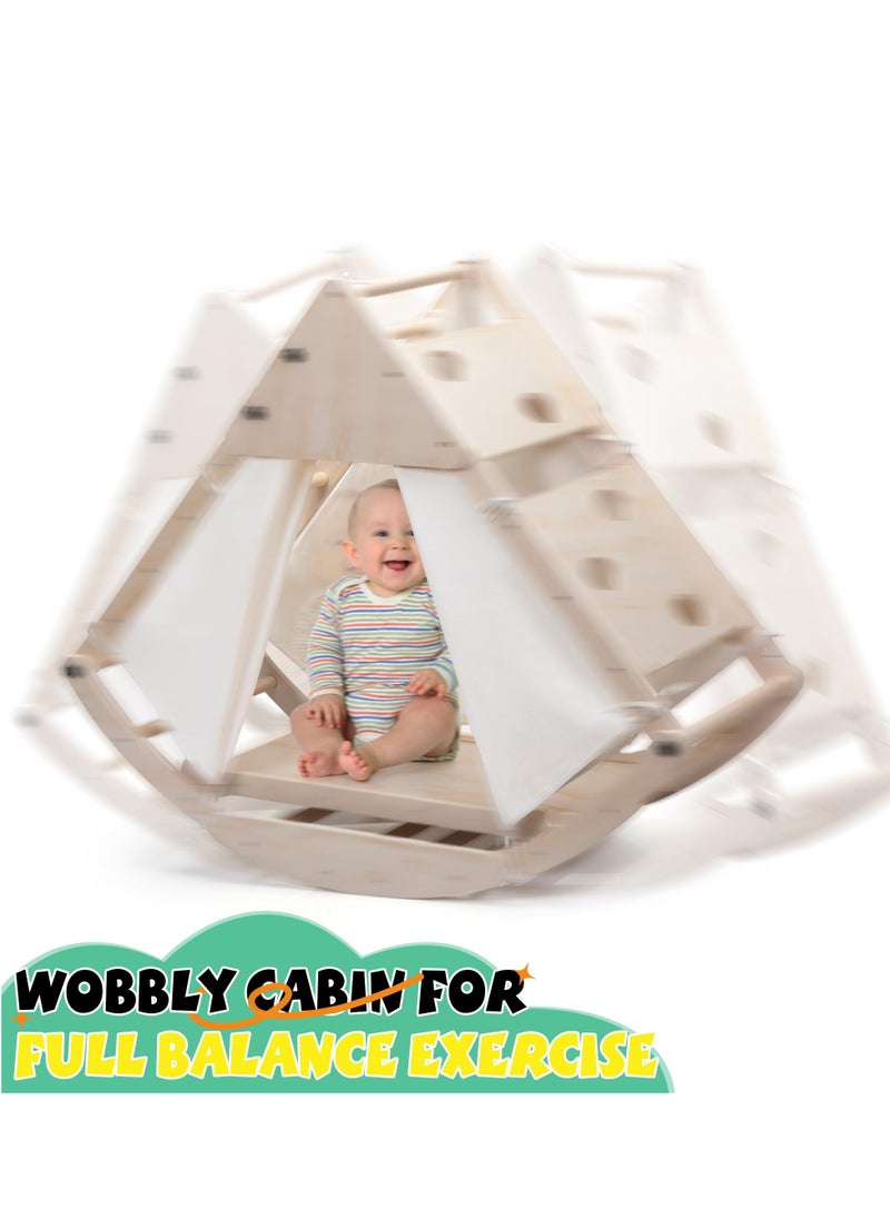 MaBaby 8 in 1 Pikler Triangle Set with Slide Arch Climber Rocker, Montessori Kids Climbing Toys, Indoor Playground Jungle Gym for Kids  - Image 3