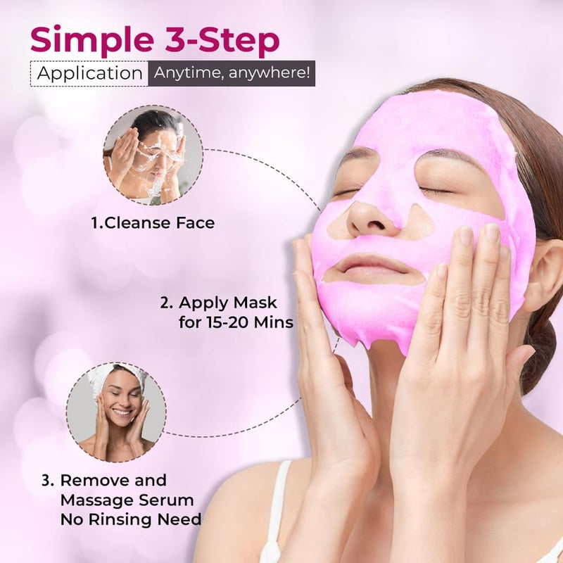 SPARKEL Sparkel Youth AntiAgeing Face Sheet Mask with Vitamin E Retinol Antiwrinkle Boost Collagen and Get Healthy Plump Skin For All Skin Types Vitamin E Infusion Pack of 8 Masks  - Image 2
