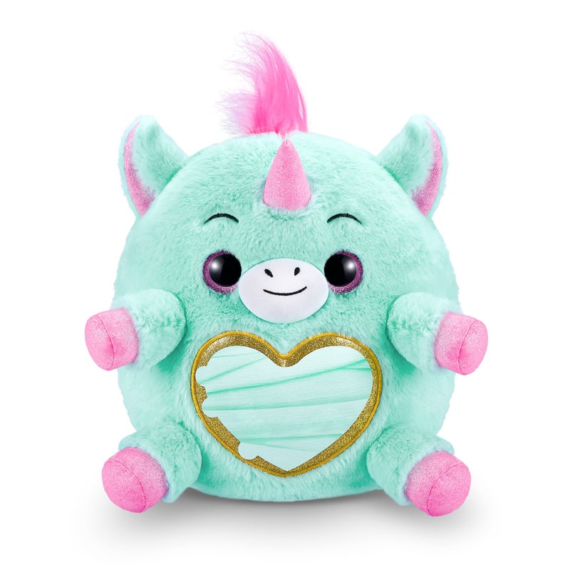 Rainbocorns Rainbocorns Unicorn Rescue Surprise (Blue) by ZURU, Collectible Plush Stuffed Animal, Egg Toys, X-Ray Sticker Pack, Magical Slime, Headband, Ages 3+ for Girls, Children (Disco The Unicorn Plush)  - Image 3