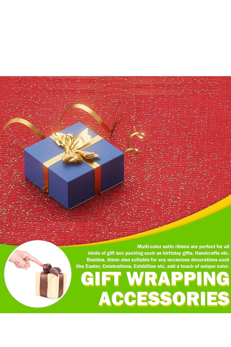 Flushrenic 5 Color Satin Ribbon Rolls - 22 M x 4 cm - Fabric Ribbon for Gift Wrapping, DIY Crafts, Party Wedding Decoration - Image 5