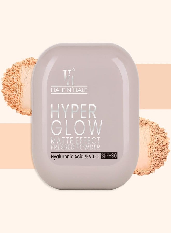 Half N Half Hyper Glow Matte Effect Pressed Powder|Hyper Glow Pressed Powder|Hyaluronic Acid & Vitamin C|SPF 30|Feathery Light Powder|Blends Effortlessly-Natural Glow - Image 3
