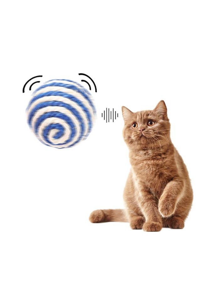 1PCS striped sisal cat catching ball wear-resistant vocal cat molar toy kitten adult cat interactive anti-boring toy (without feathers, random color) - Image 4