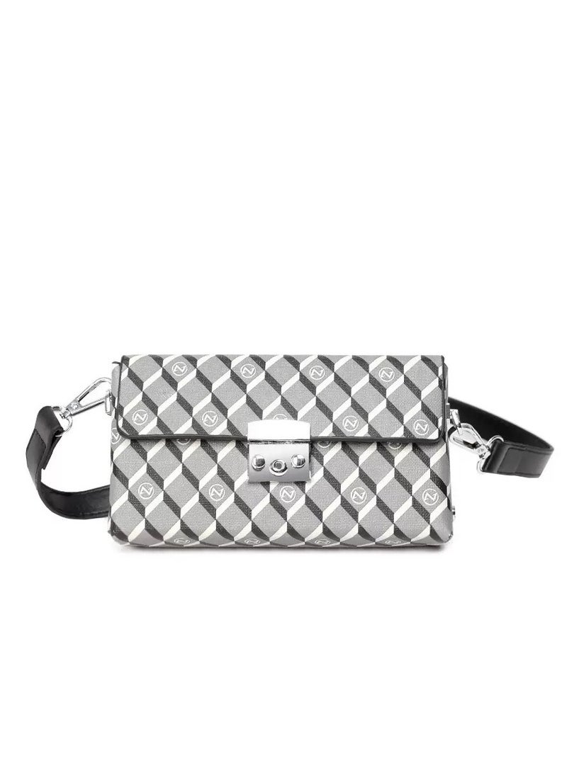 TOVELE5 Tovele 5 Grey & White Checkerboard Fashion Crossbody Shoulder Mini Bag 