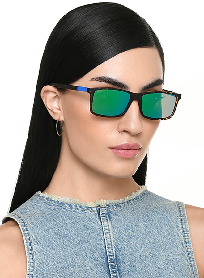 John Jacobs Unisex John Jacobs | Brown - Green | Full Rim Rectangular Stylish & Premium UV Protected Sunglasses | Reflectors | 100% UV Protection (UV 400) | Men & Women | Extra Wide | JJ S70036 - Image 4