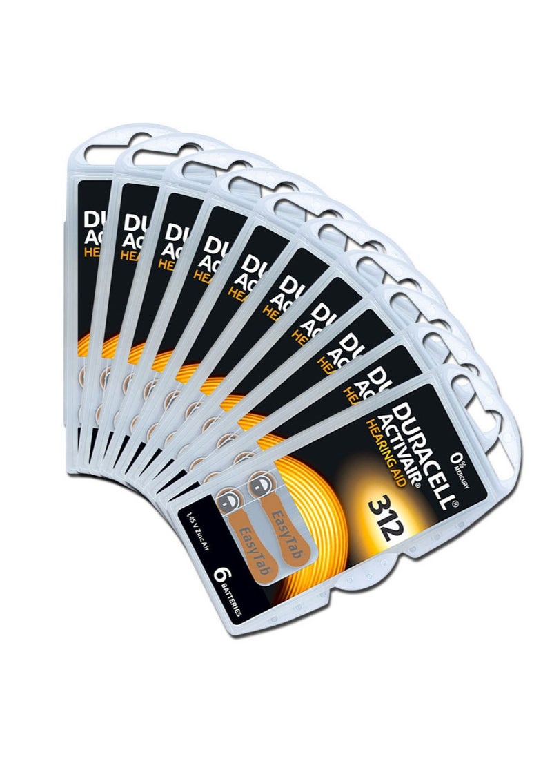 Duracell - 60-Pieces Duracell Activair (Size 312) Hearing Aid 1.45V Zinc-Air Hg0% Mercury Batteries - Image 1