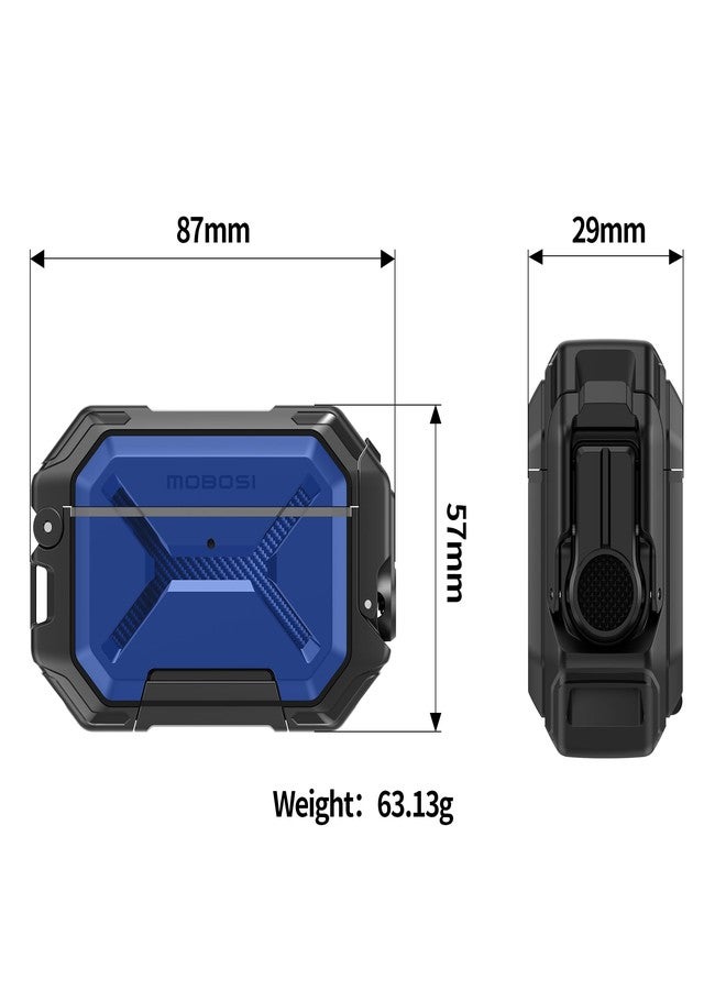 موبوسي جراب MOBOSI لسماعات AirPods Pro 3 [جراب مقاوم للماء بمعيار IP68 لأجهزة iPod Pro 3 ومتوافق مع MagSafe] غطاء حماية عسكري لسماعات AirPods Pro 3 مع قفل آمن، سلسلة مفاتيح، وحامل للهاتف (2025)، أزرق ملكي - Image 5