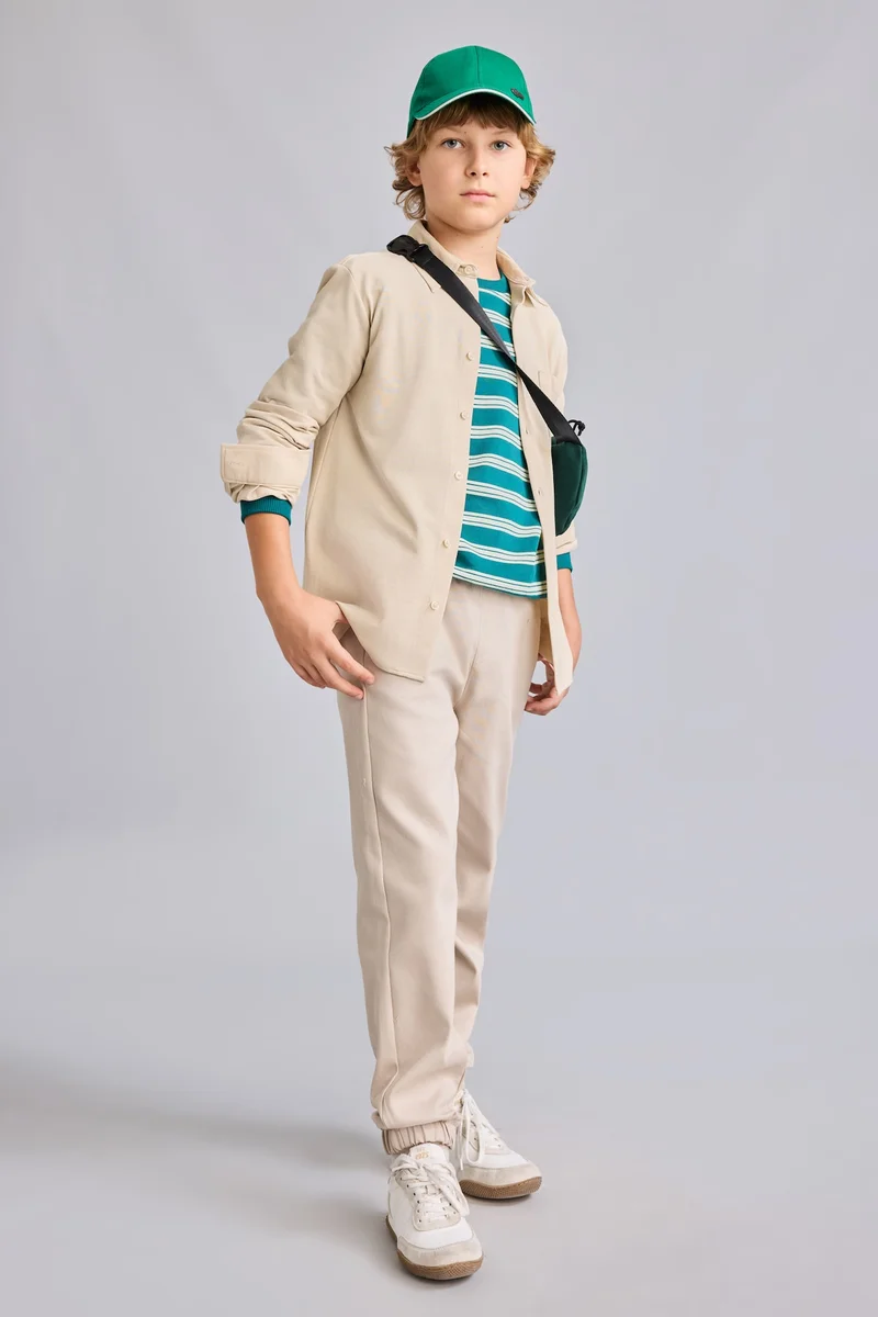 ديفاكتو Boy Jogger Fit Jogger Leg Knit Look Trousers