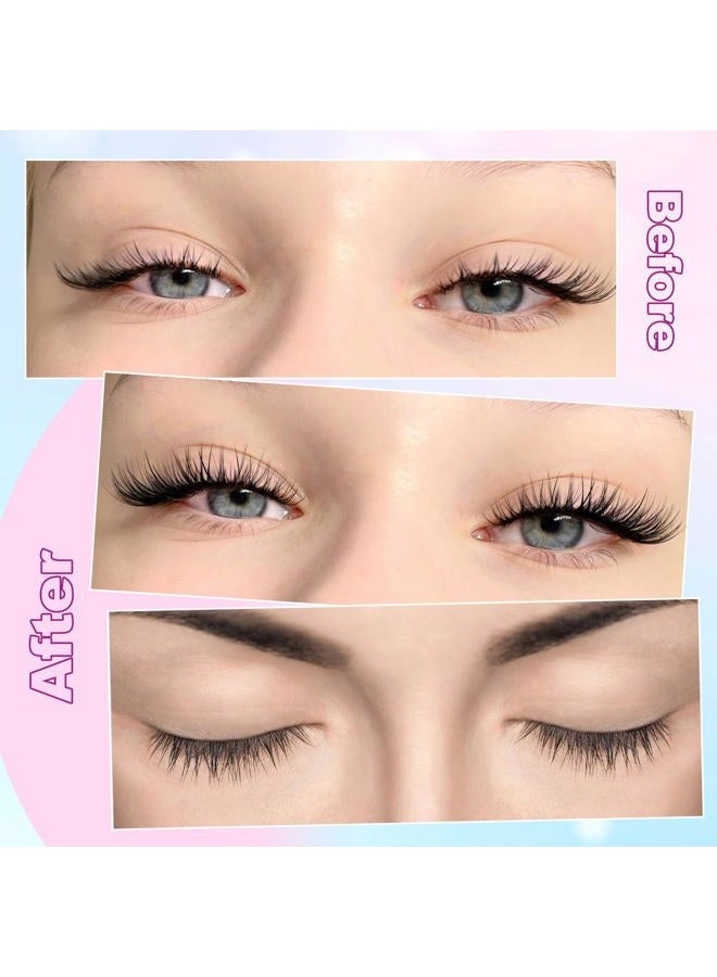 zanlufly Clear Band Lash Clusters Natural Lash Extensions Wispy Cluster Eyelash Extensions 10-14mm C Curly Eyelash Clusters DIY Individual lashes 150PCS Cluster Lashes by zanlufly - Image 4