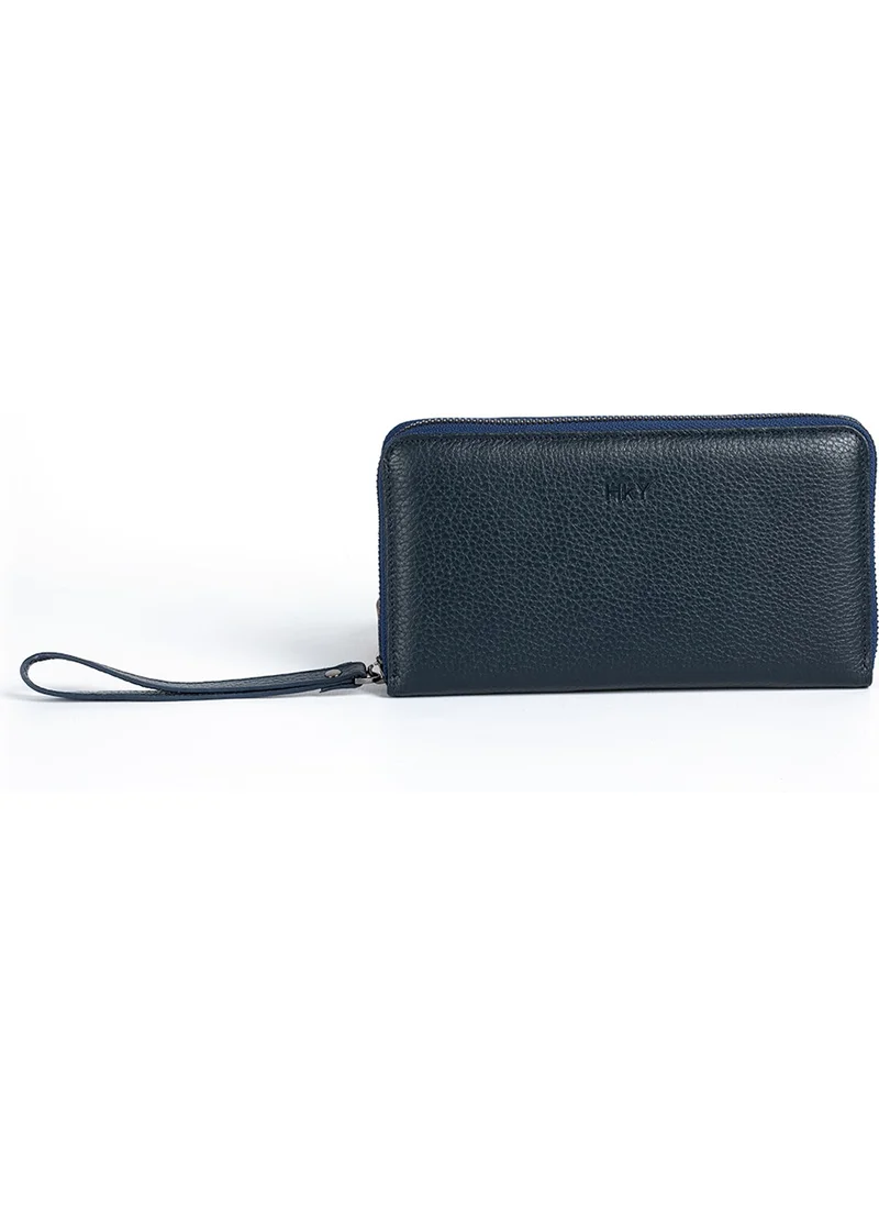 Hky Leather Men's Portfolio with Phone Compartment