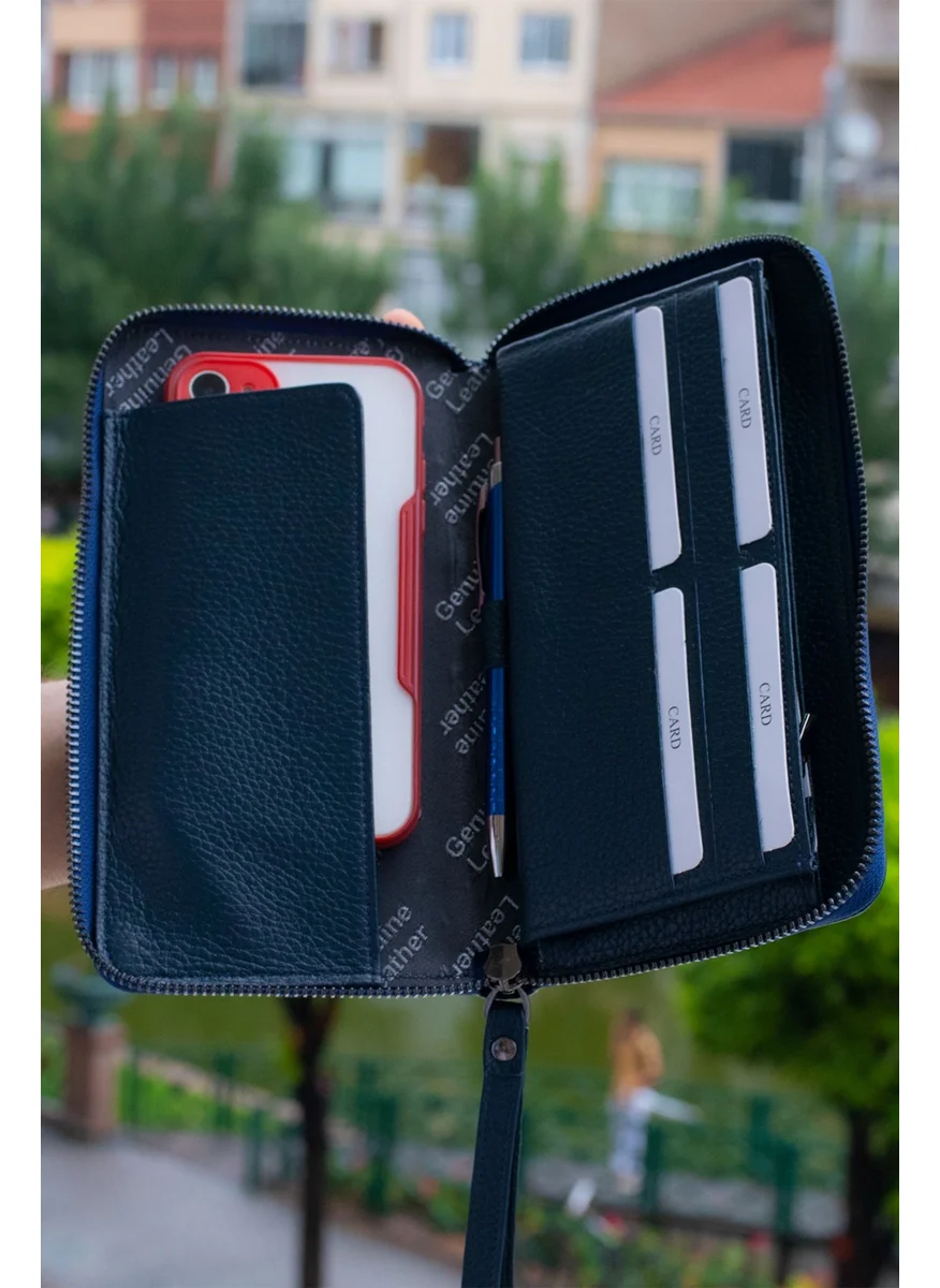 Hky Leather Men's Portfolio with Phone Compartment