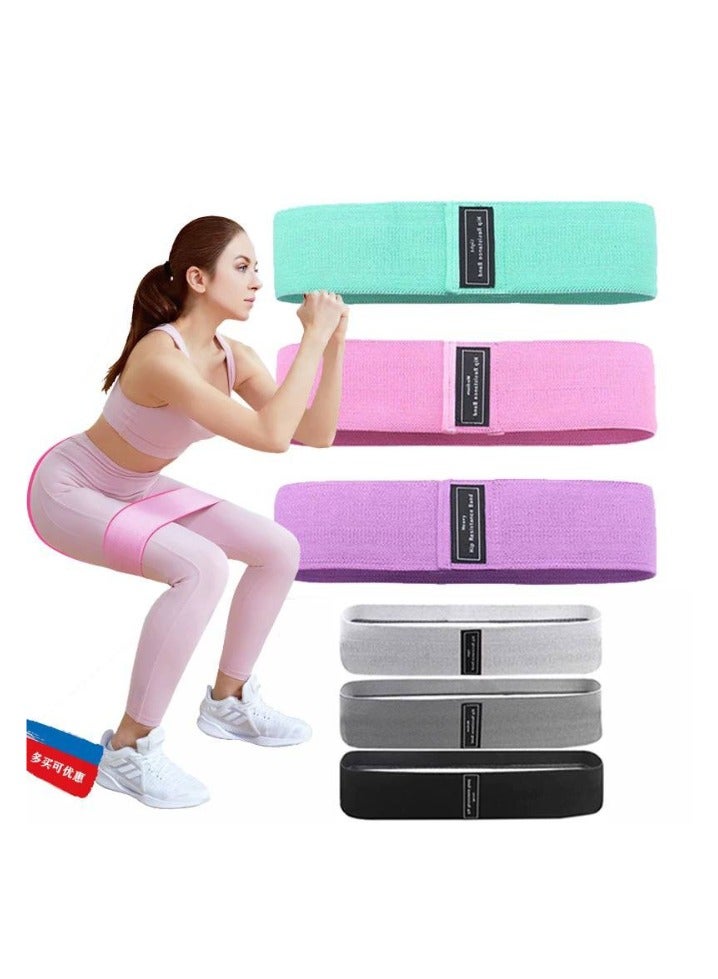Phyzioline Phyzioline  Resistance Bands Fabric,Exercise  Non Slip Hip Elastic  For Hip, Legs, Glutes And Thighs Workout, Thick Wide Fitness Loop Circle Set Of 3 Pack, Multicolor - Image 1