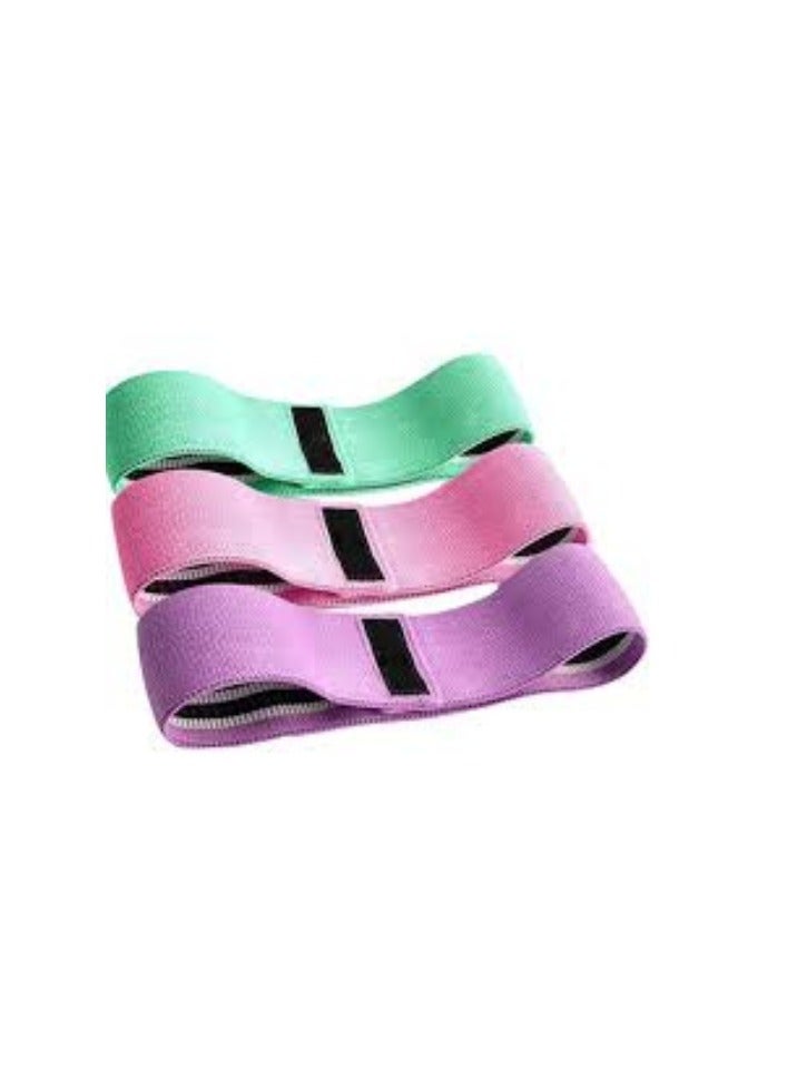 Phyzioline Phyzioline  Resistance Bands Fabric,Exercise  Non Slip Hip Elastic  For Hip, Legs, Glutes And Thighs Workout, Thick Wide Fitness Loop Circle Set Of 3 Pack, Multicolor - Image 2