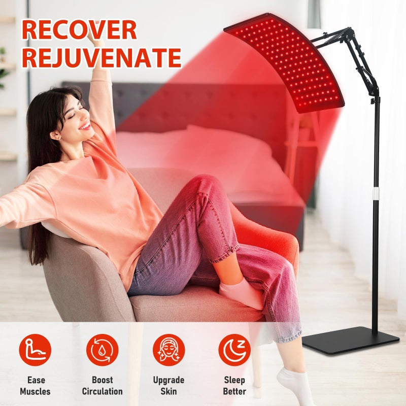 Viconor Red Light Therapy Lamp for Body, Infrared Light Therapy Lamps with Stand 660nm Red Light &850nm Near Infrared Light Therapy Lamp Device for Body at Home with Eyes Protection Gogglesï¼ˆBrown Blackï¼‰ - Image 4