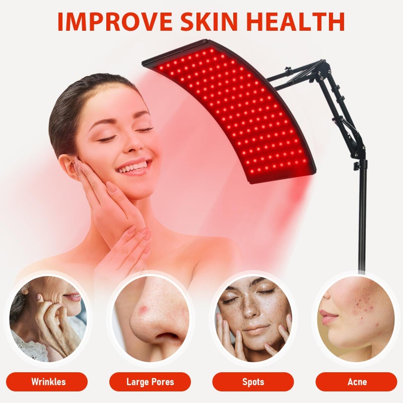 Viconor Red Light Therapy Lamp for Body, Infrared Light Therapy Lamps with Stand 660nm Red Light &850nm Near Infrared Light Therapy Lamp Device for Body at Home with Eyes Protection Gogglesï¼ˆBrown Blackï¼‰ - Image 5