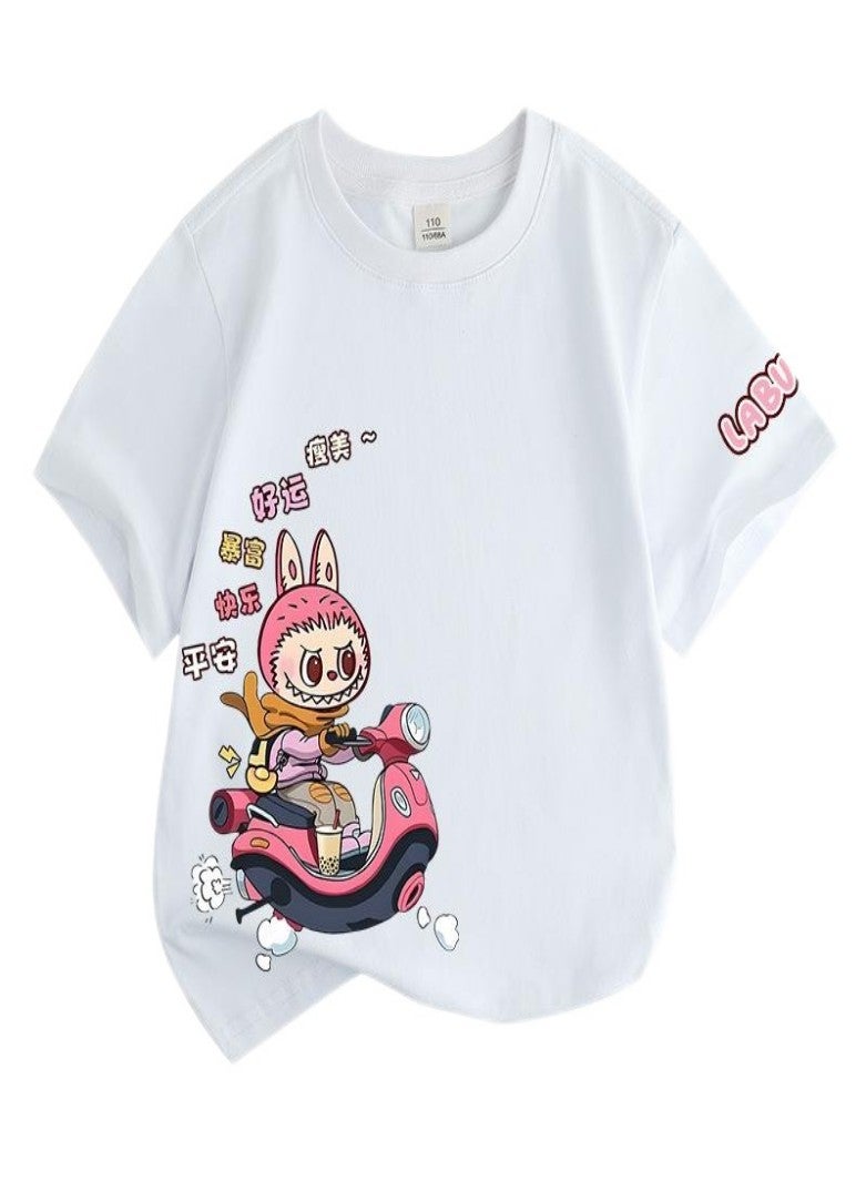 LABUBU Unisex Short Sleeve Stylish Top TShirt cotton Tee for Boys Girls Kid Children