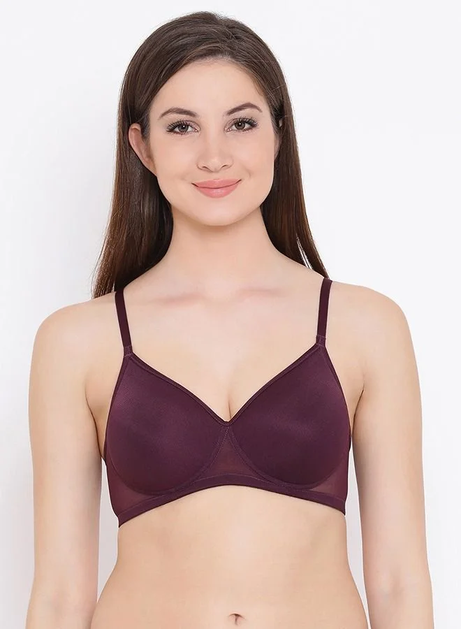كلوفيا Clovia Padded Non Wired T Shirt Bra In Purple