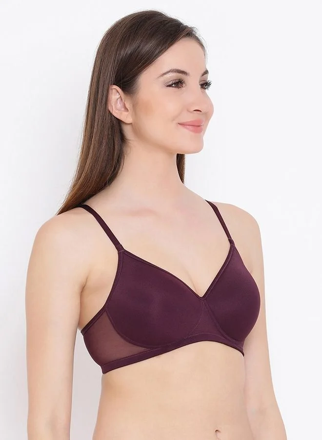 كلوفيا Clovia Padded Non Wired T Shirt Bra In Purple