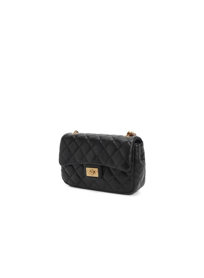 Belle Festival Gift Women's Bag Silver Chain Quilted Lambskin Small Chanel Style X6916bx4 Black - Image 4