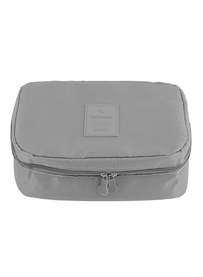 Solid Nylon Zipper Cosmetic case Grey