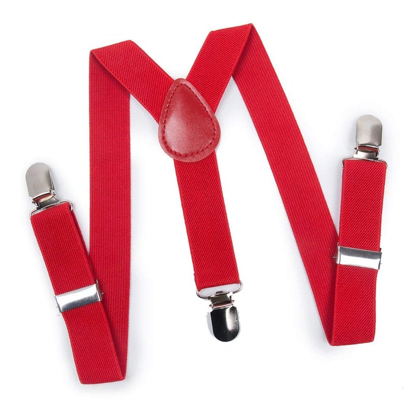 magicX Suspender for Kids- Adjustable, Y Back, Free Size-Red, Unisex - Image 1