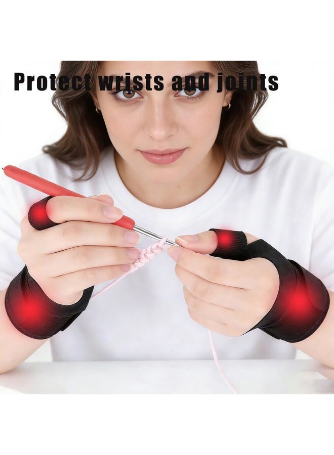 Weesdsio زوجان من قفازات الكروشيه المريحة مع 10 أكمام أصابع ملحقات الكروشيه لمستلزمات الكروشيه - Image 4