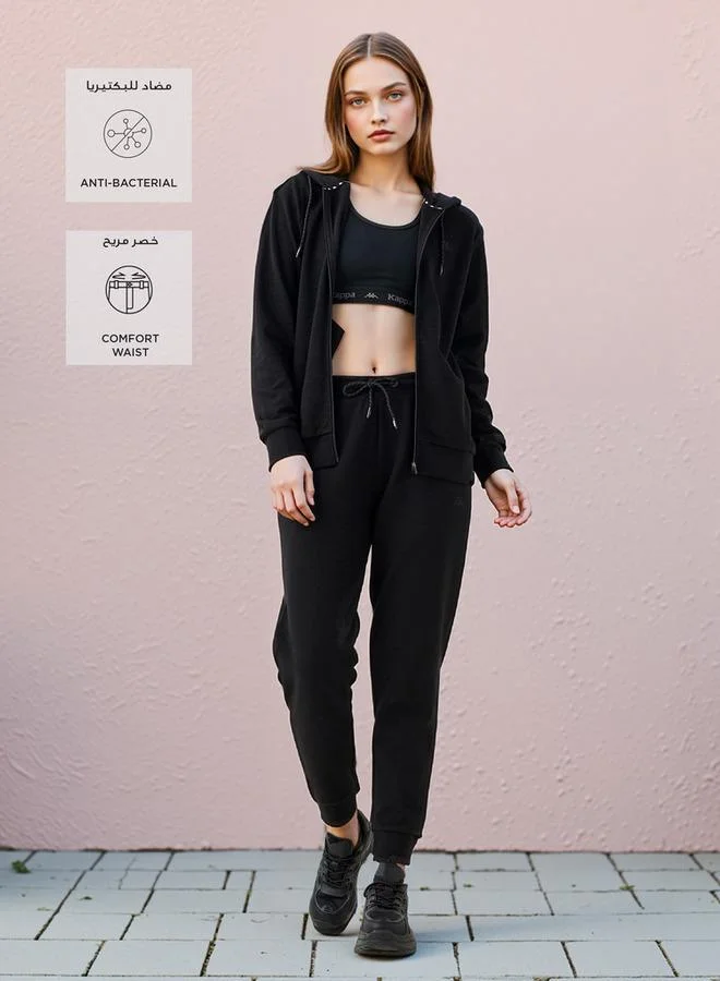 Kappa Kappa Logo Detail Joggers with Drawstring Closure