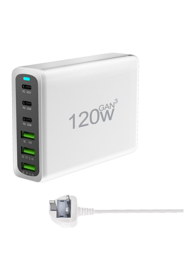 General 120W  GaN Charger 6 Ports USB Type C PD Charger Quick Charge 3.0 USB Type C Quick Charger Mobile Phone USB Charger  - Image 3