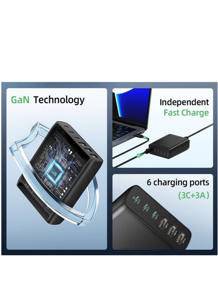 General 120W  GaN Charger 6 Ports USB Type C PD Charger Quick Charge 3.0 USB Type C Quick Charger Mobile Phone USB Charger  - Image 5
