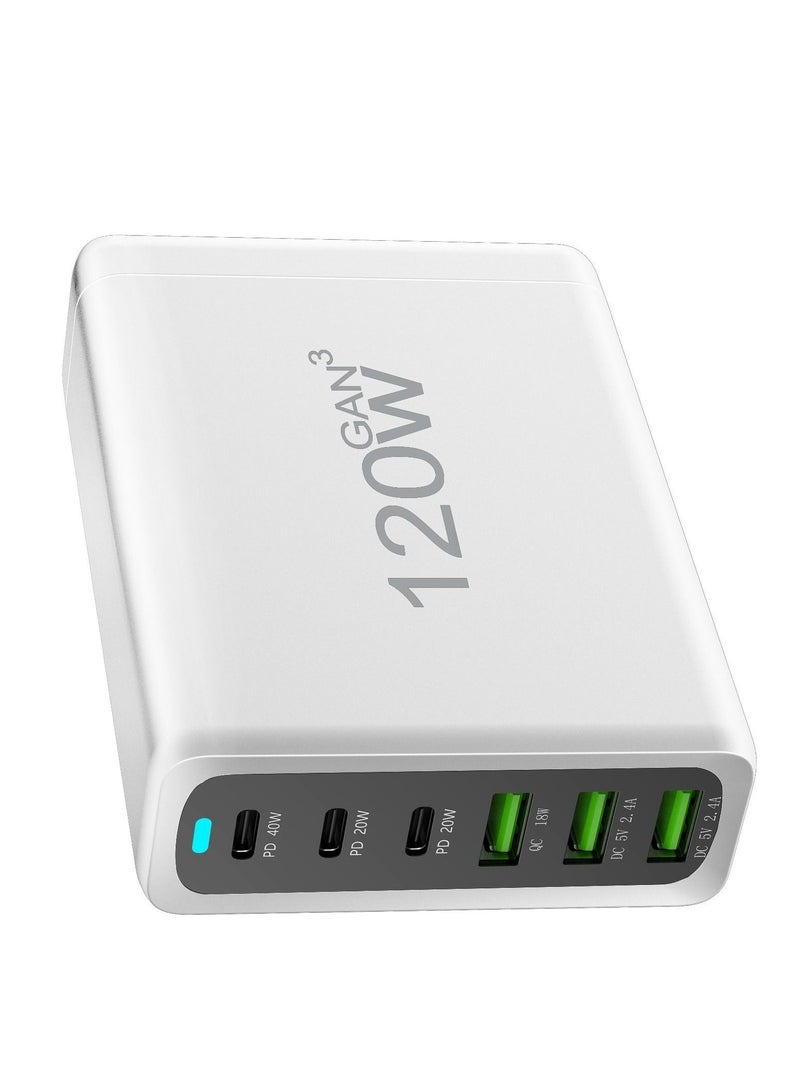 General 120W  GaN Charger 6 Ports USB Type C PD Charger Quick Charge 3.0 USB Type C Quick Charger Mobile Phone USB Charger  - Image 2