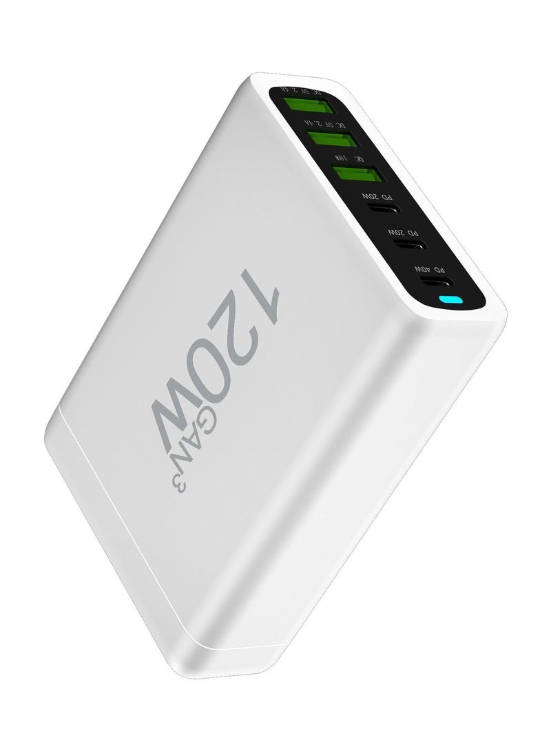 General 120W  GaN Charger 6 Ports USB Type C PD Charger Quick Charge 3.0 USB Type C Quick Charger Mobile Phone USB Charger  - Image 1