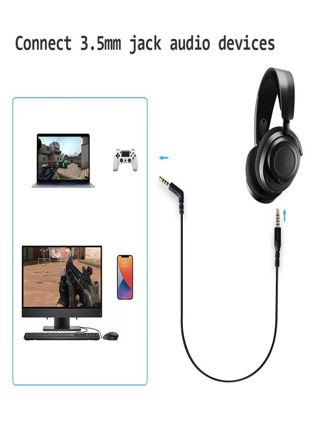 MJKOR Replacement Audio Cable Cord Compatible with SteelSeries Arctis Nova 7, Arctis Nova Pro Gaming Headset (Audio Cable, Black) - Image 4
