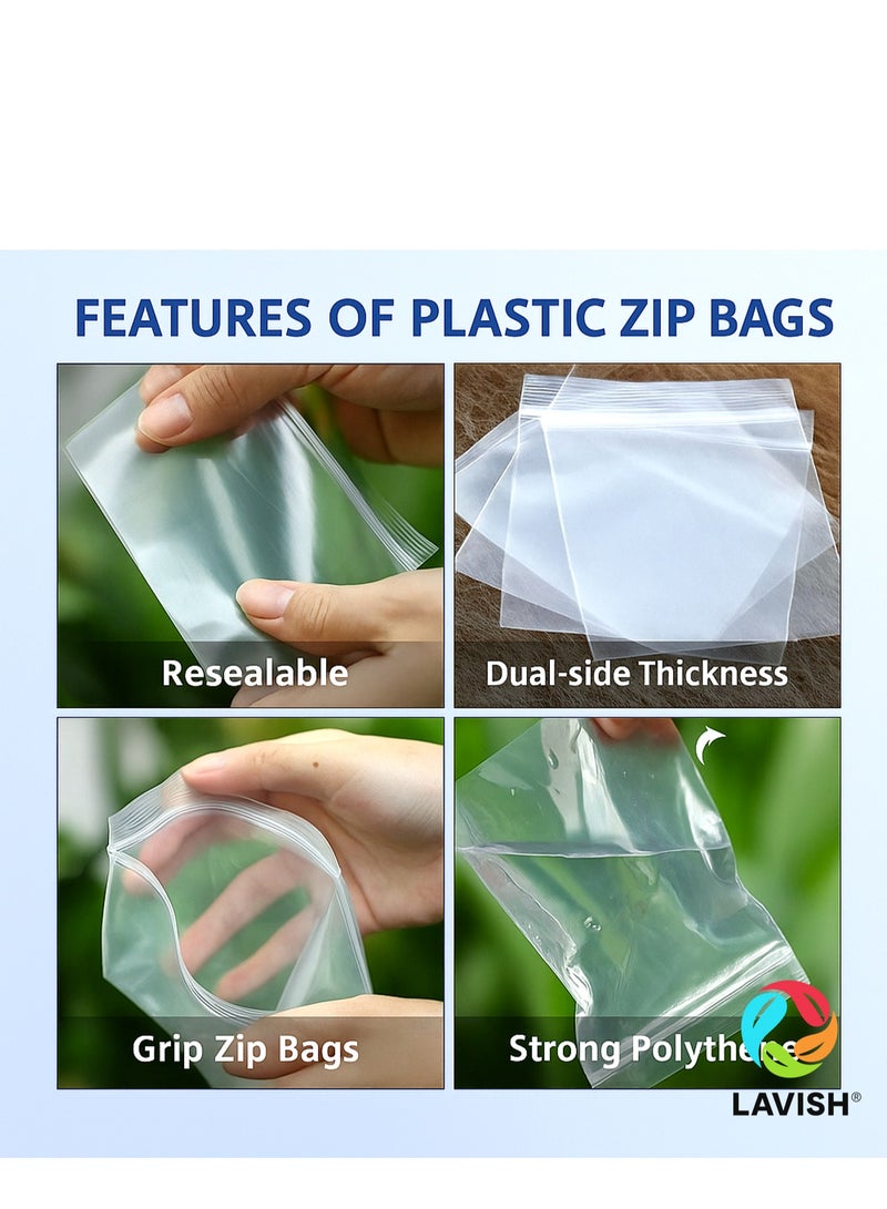 Lavish Clear Ziplock Bags 10x15CM | 25 PACK Transparent Resealable Plastic Pouches |Reclosable Seal for Food Jewelry Travel Packing Storage | Multi Purpose Plastic Zipper Bags - Image 5