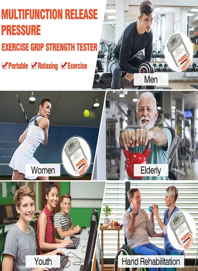 Eschen Grip Strength Trainer, Hand Strengthener for Forearm Finger Exerciser, Adjustable Resistance Measurement Meter Auto Capturing Electronic Grip Trainer for Athletes, Home, Car, Clinic 198 Lbs/90 Kgs - Image 4