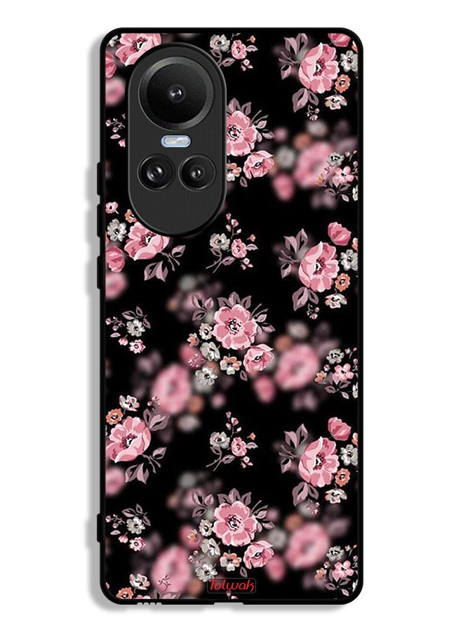 Tolwak Oppo Reno 10 Pro Protective Case Cover Portrait Flowers Pattern - Image 1